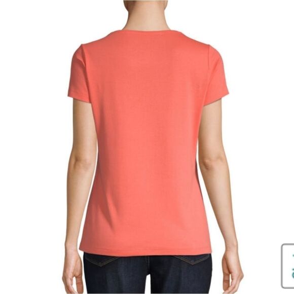 St. John's Bay Coral Scoop Neck TShirt - Picture 2 of 5